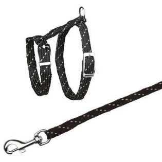 Nylonový postroj reflexní pro koťata, nylon 18-35cm/10mm1,3m