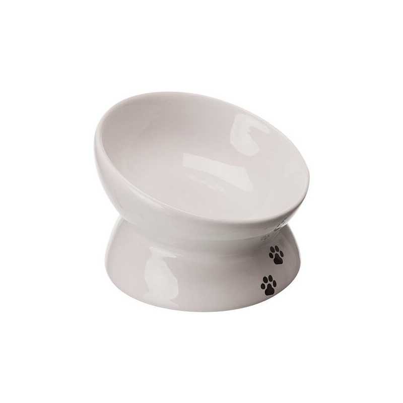 Zvýšená ergonomická keramická miska, 0.15 l/ø 13 cm, bílá