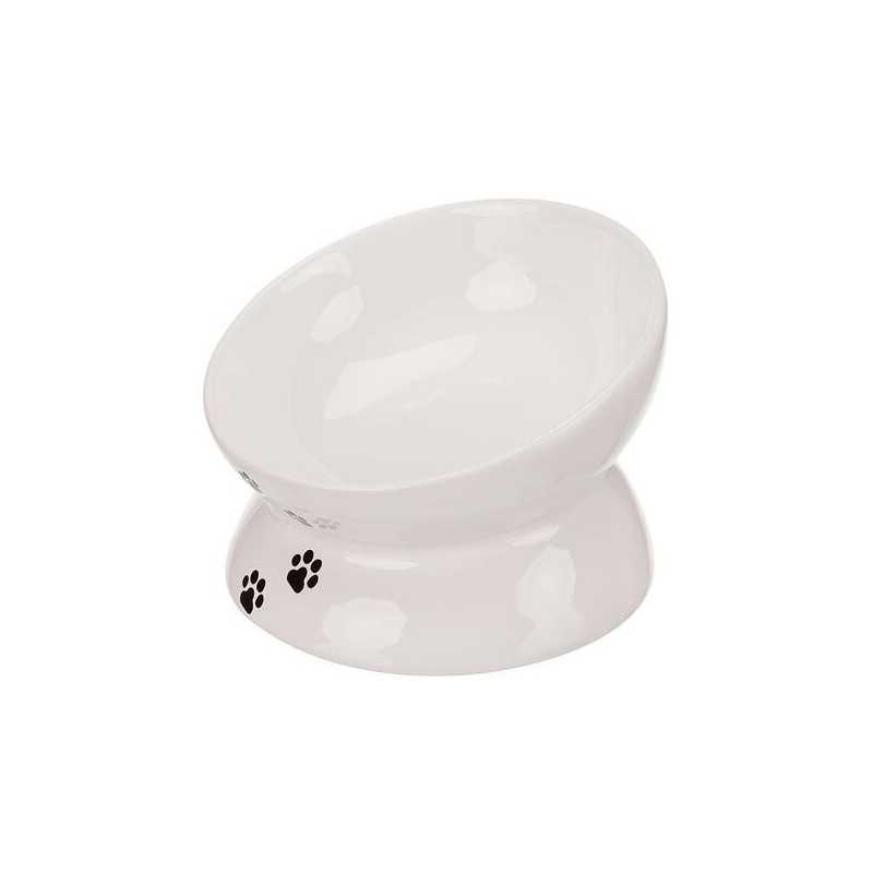 Zvýšená ergonomická keramická miska, 0.15 l/ø 13 cm, bílá