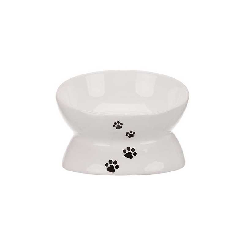 Zvýšená ergonomická keramická miska, 0.15 l/ø 13 cm, bílá