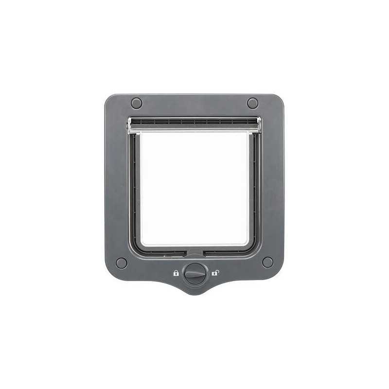 Průchozí dvířka pro kočku, 2-cestná, 20x22cm, šedá