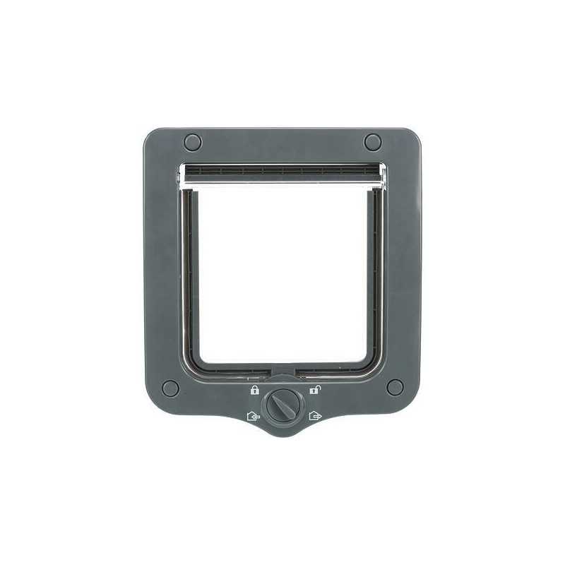 Průchozí dvířka pro kočku, 4-cestná, 20x22cm, šedá