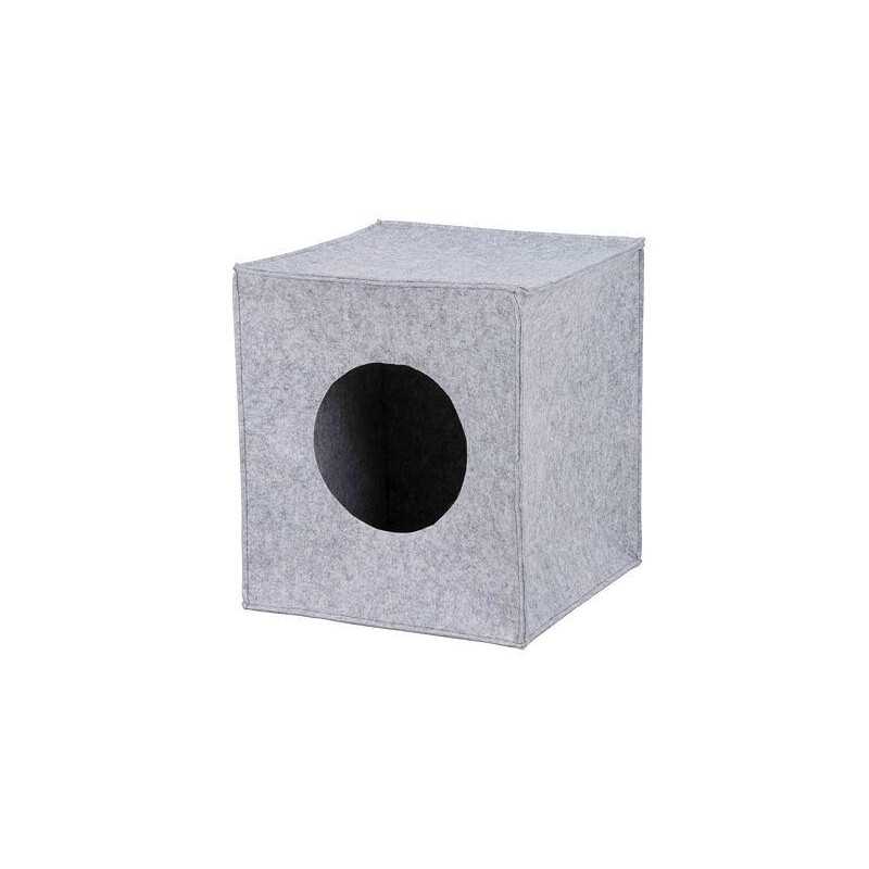 ANTON filcová krabice/jeskyně pro kočku, vhodné do IKEA regálu 33cm šedá