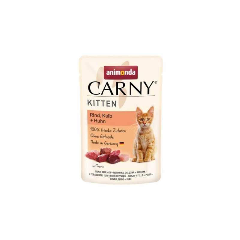 Carny Kitten 85 g hovězí, telecí+kuřecí, kapsička pro koťata