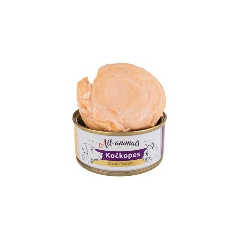 ALL ANIMALS konzerva KOČKOPES steak z kuřete, 100 g