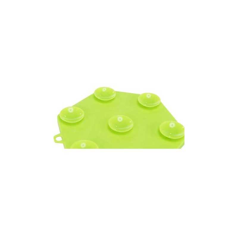 Lick´n´Snack HEXAGON s přísavkami - podložka k pomalému krmení, 17 cm, TPR/plast, zelená