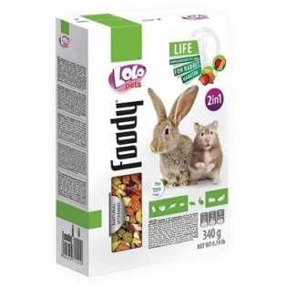 LOLO Foody 2v1 zeleninové a ovocné krmivo pro hlodavce 340 g