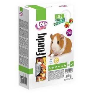 LOLO Foody 2v1 zelen.a ovocné krmivo pro morčata 340g krabička