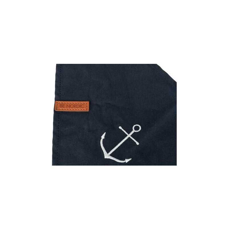 BE NORDIC šátek na krk, tmavomodrá s kotvou, L: 50 cm
