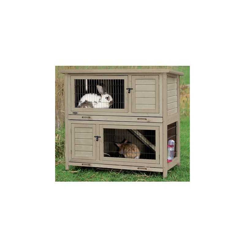 Natura králíkárna, dvě oddělitelná patra, 116 x 111 x 65 cm, šedo-zelená