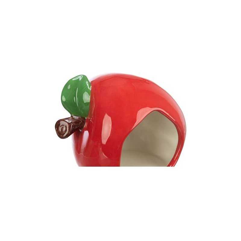 Keramický domeček JABLKO (křeček,myš), 13 x 10 x 10 cm, červená