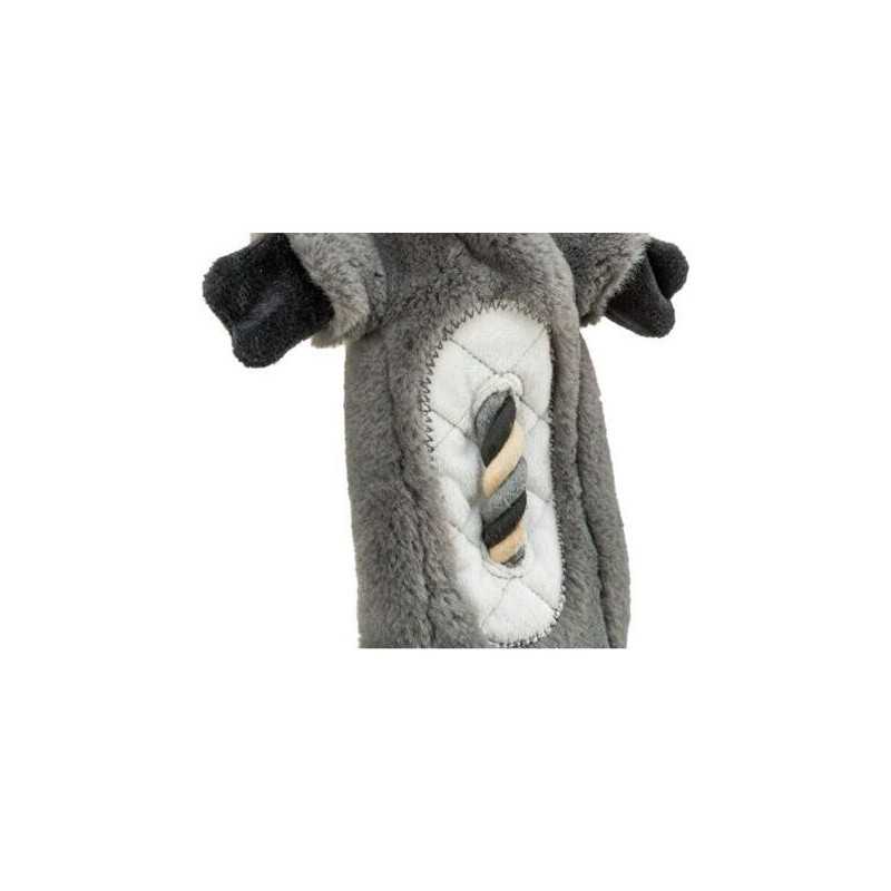 Plyšový osel s integrovaným lanem, 66 cm, šedá