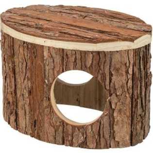 Domek METTE pro křečky, 18 x 12 x 12 cm, přírodní dřevo s kůrou