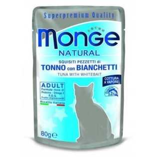MONGE NATURAL kapsička tuňák v želé se sleděm pro kočky 80 g