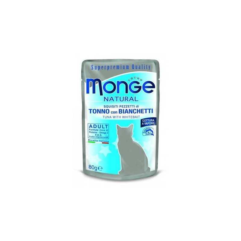 MONGE NATURAL kapsička tuňák v želé se sleděm pro kočky 80 g