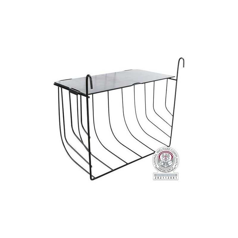 Jesle na seno s víkem, k zavěšení, lakovaný kov, černá, 13 x 18 x 12 cm