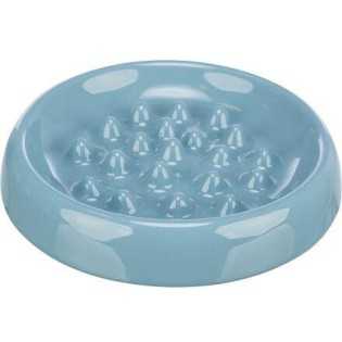 Slow Feed, keramická miska k pomalému krmení, 0.25 l/ø 18 cm, modrá, šedá