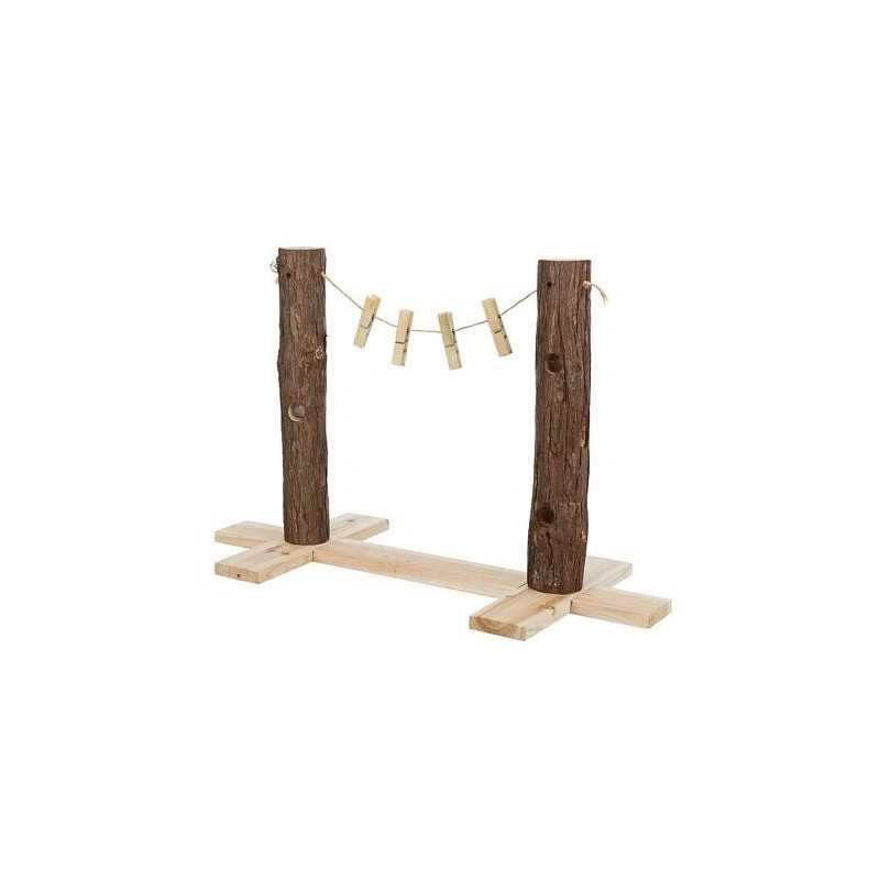 Krmný strom DUO pro králíky, 53 x 34 x 25 cm, dřevo s kůrou