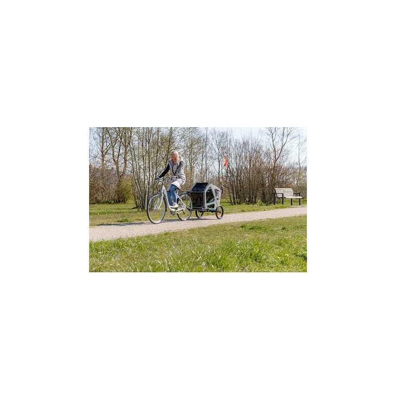 Vozík za kolo, S: 41,5 × 59 × 78/ 130 cm, do 25 kg, šedá/šalvějová