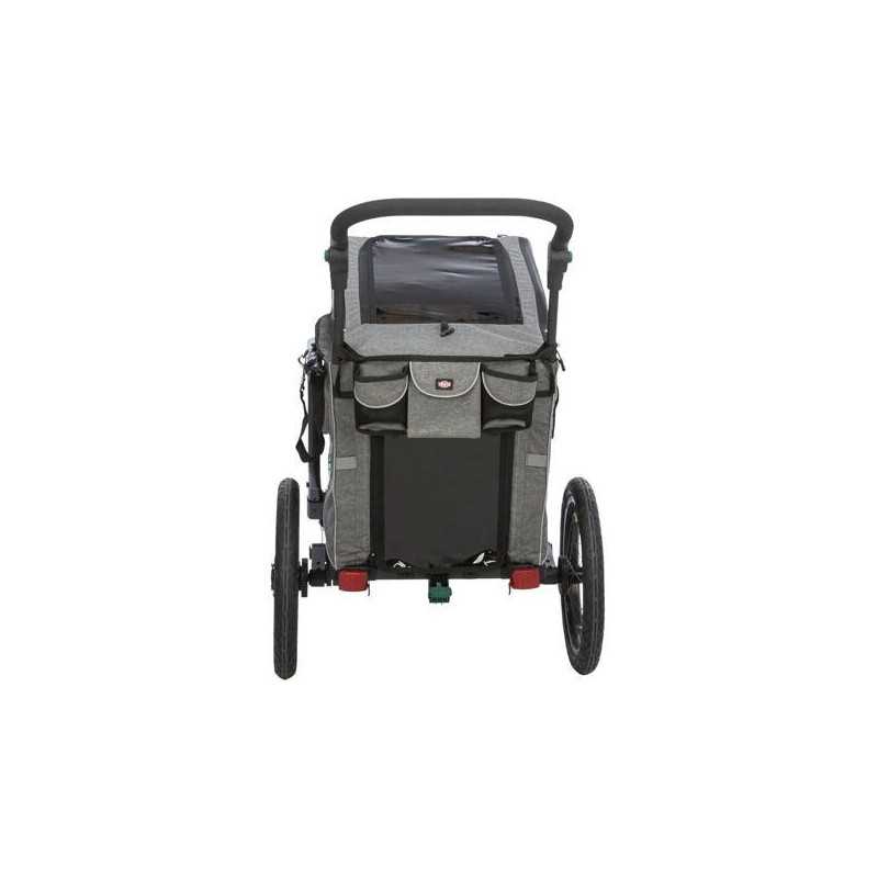 Vozík za kolo, M: 50 × 72 × 87/138 cm, do 35 kg, šedá/šalvějová