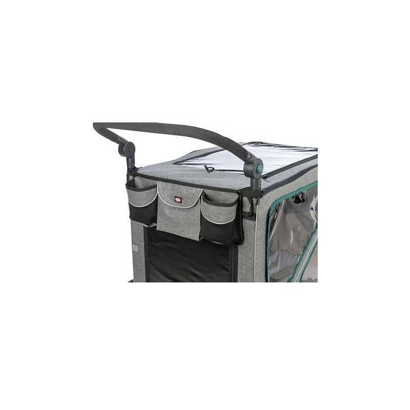 Vozík za kolo, M: 50 × 72 × 87/138 cm, do 35 kg, šedá/šalvějová