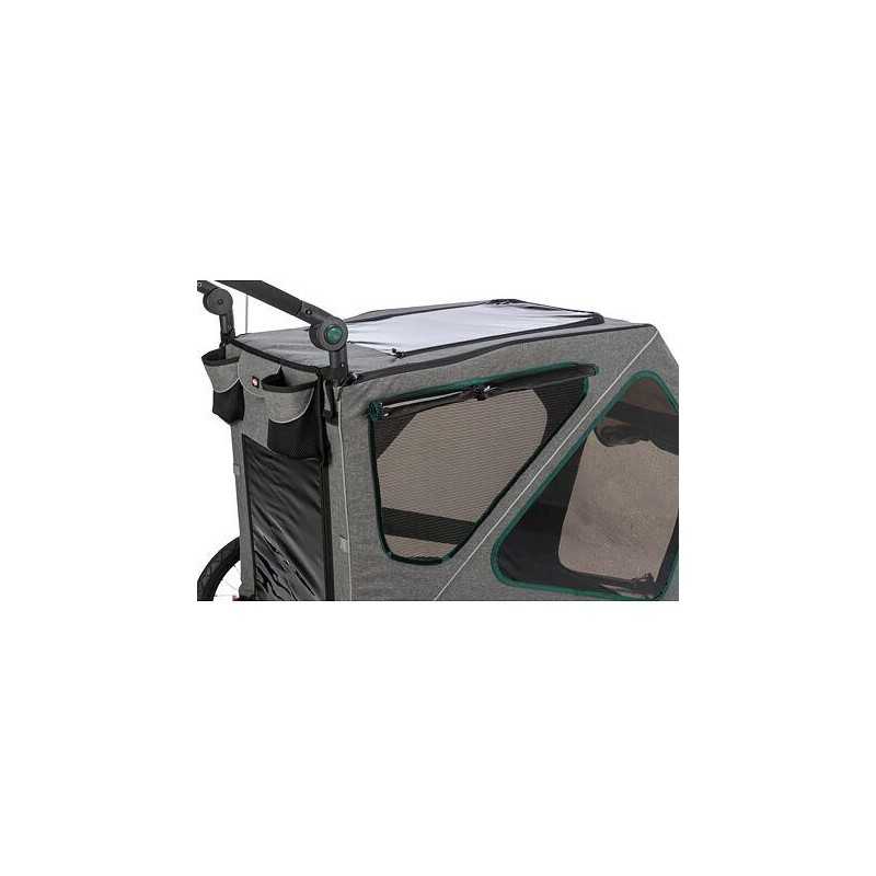 Vozík za kolo, M: 50 × 72 × 87/138 cm, do 35 kg, šedá/šalvějová