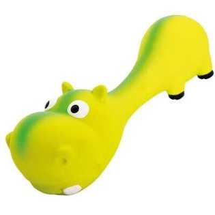 Hrošík ležící - tvar činky, se zvukem, 22 cm, latex, zelená, HipHop