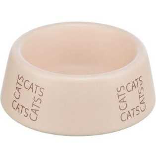 Keramická miska pro kočky s nápisem CATS, 0,15 l/ø 12 cm, růžová