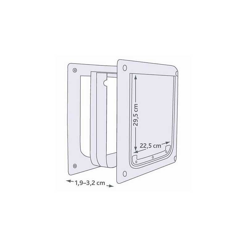 Průchozí dvířka pro psy S-M dvoucestné 30 x 36 cm