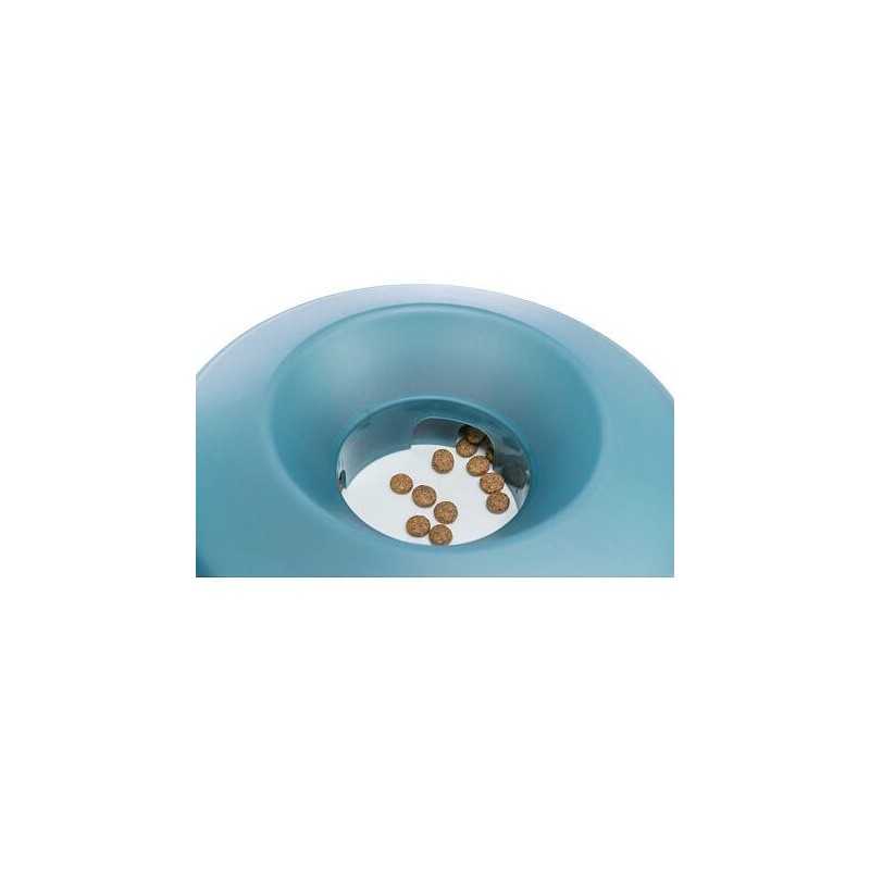 Rocking Bowl, houpací miska k pomalému krmení, 0,5 l/ø 23 cm, plastic, šedá/modrá