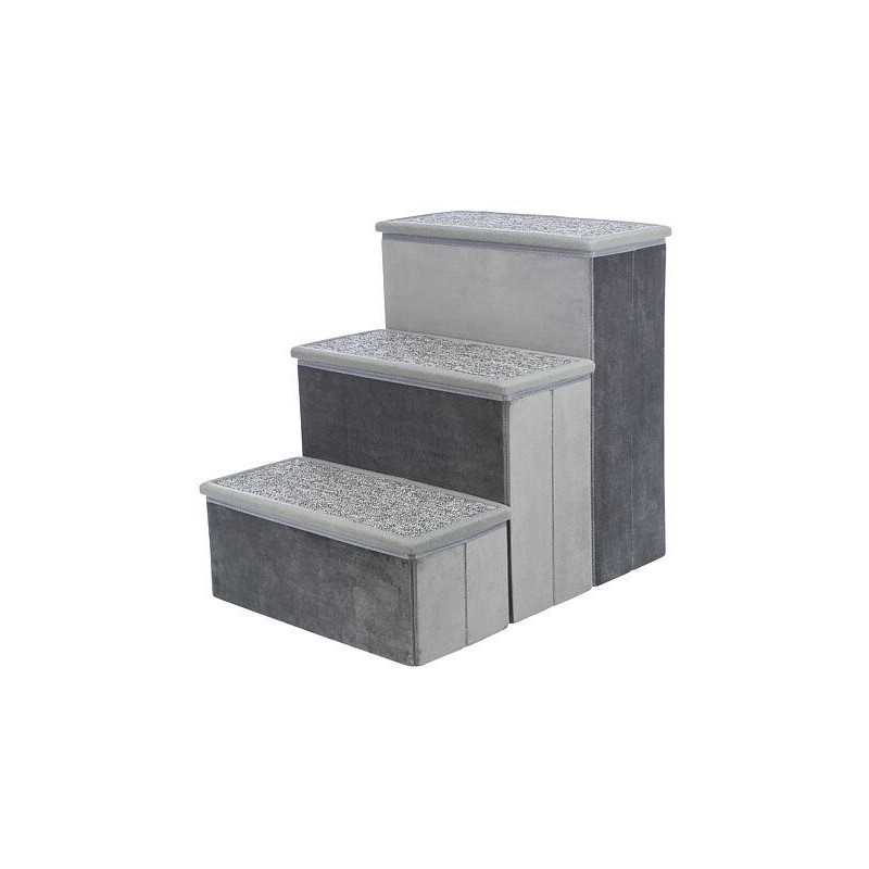 Schůdky s úložným prostorem, 34 x 45 x50 cm, do 50 kg, šedá