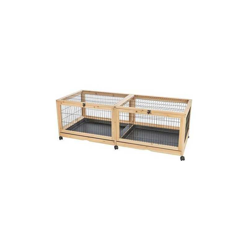 Vnitřní výběh pro hlodavce 150 × 50 × 60 cm, dřevo/kov