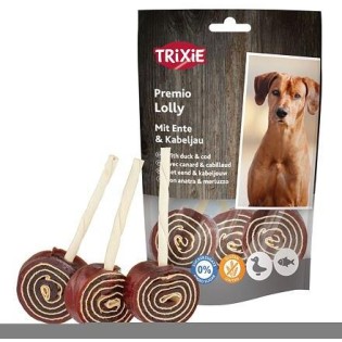 PREMIO Lolly, lízátko s kachnou a treska, 11 cm/ 80 g