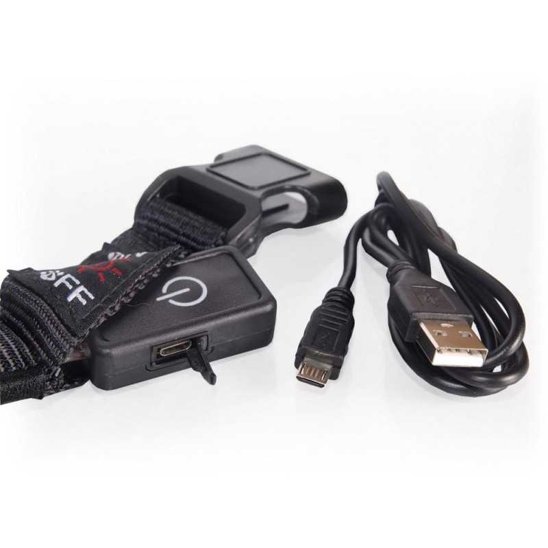 LED obojek dobíjecí USB/vel.L 50-60cm/ oranžový