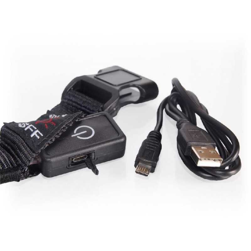 LED obojek dobíjecí USB/vel.L 50-60cm/ oranžový