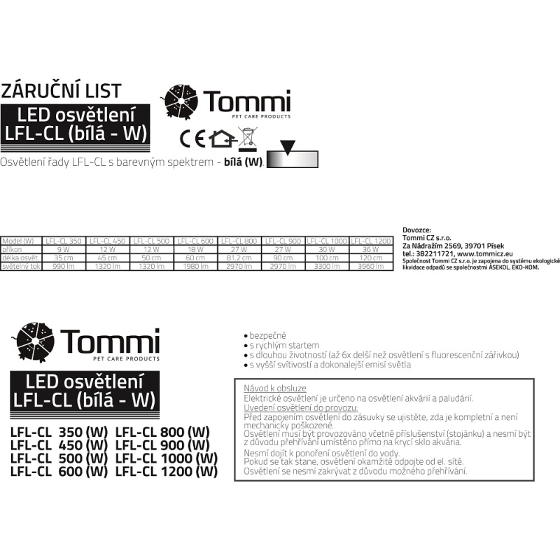 LED osvětlení LFL-CL-1200 36w (W) /2A