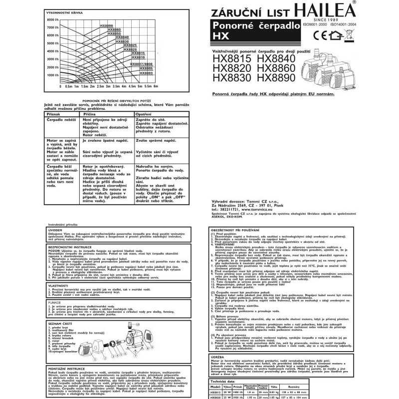 Vodní čerpadlo HX-8860