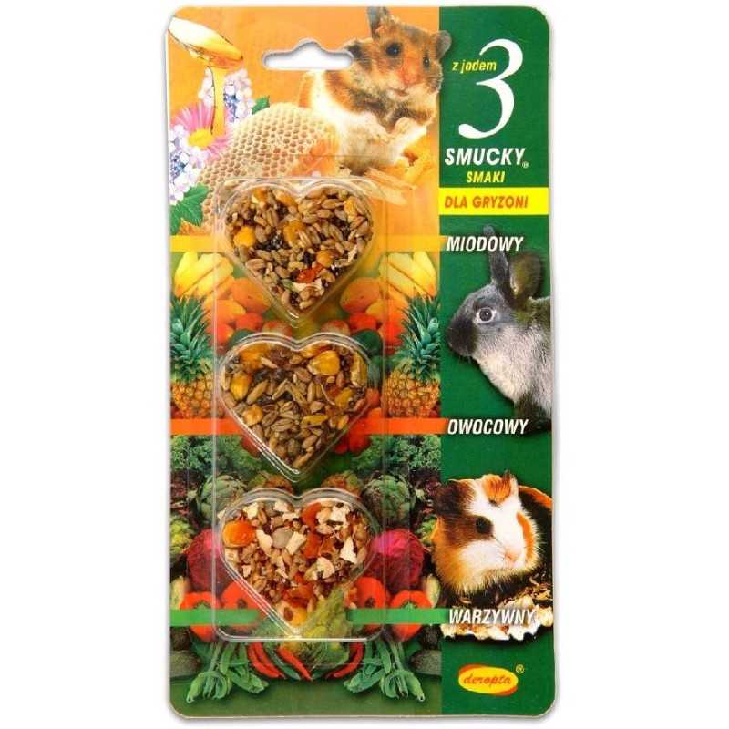 Deropta srdíčka pro hlodavce, 3ks