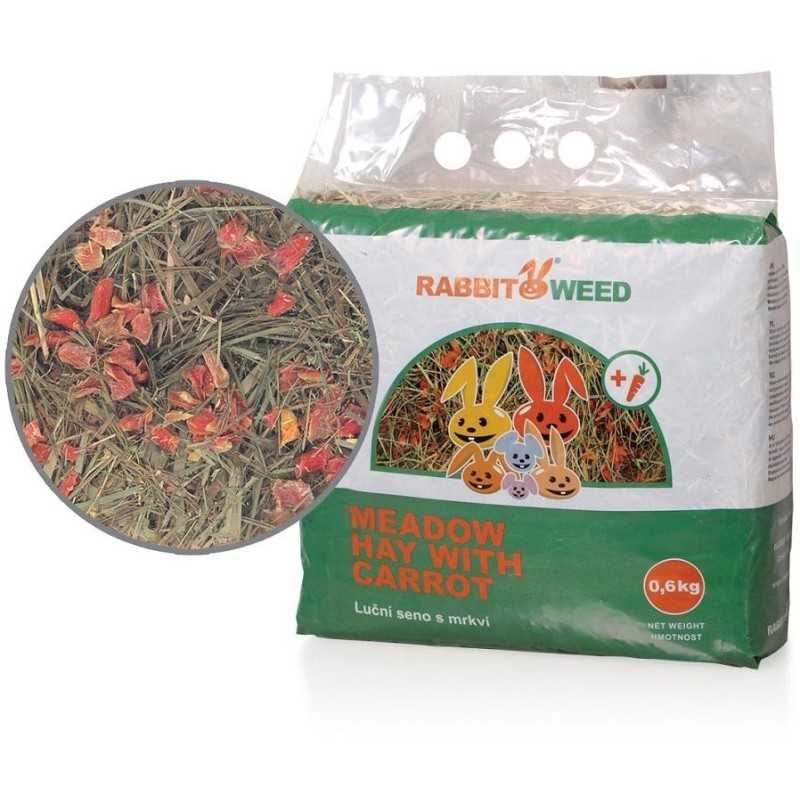 Rabbit Weed seno luční s mrkví, 4x 0,6kg, cena za 1ks
