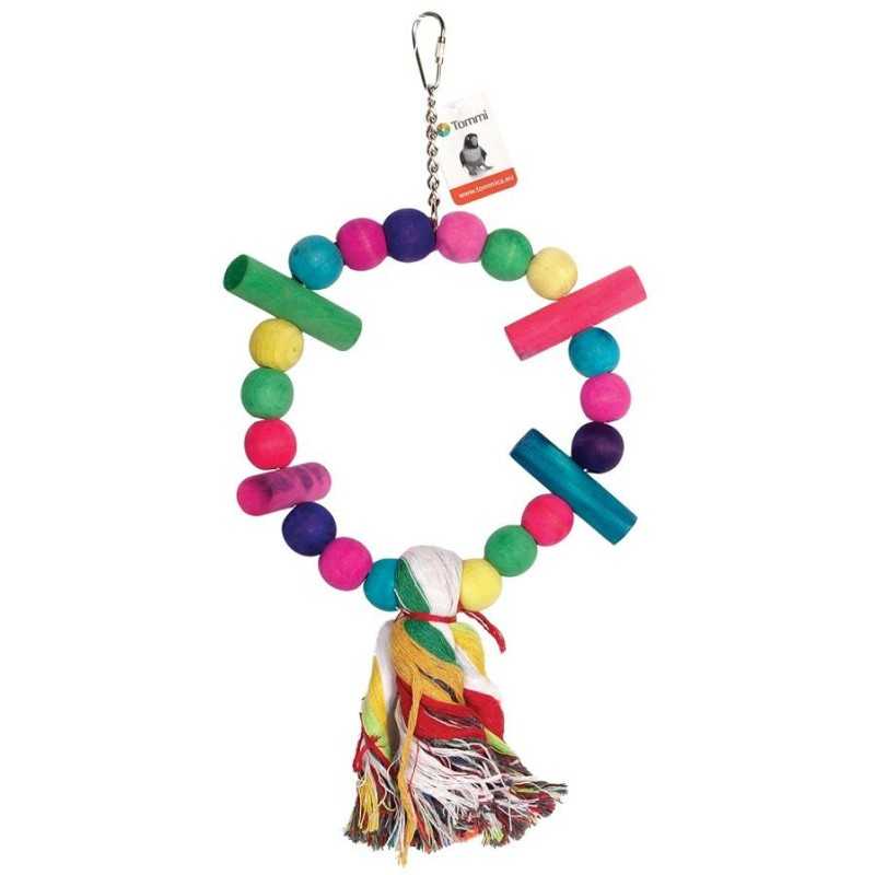 Kruh s dřevěnými kuličkami, pro papoušky