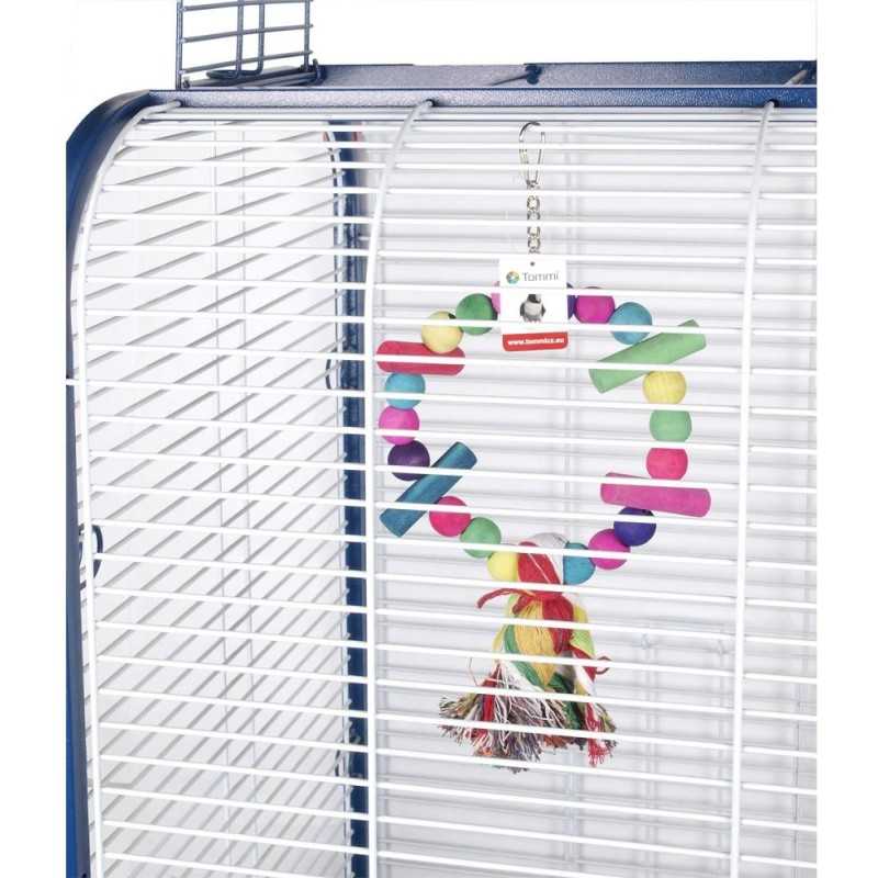 Kruh s dřevěnými kuličkami, pro papoušky