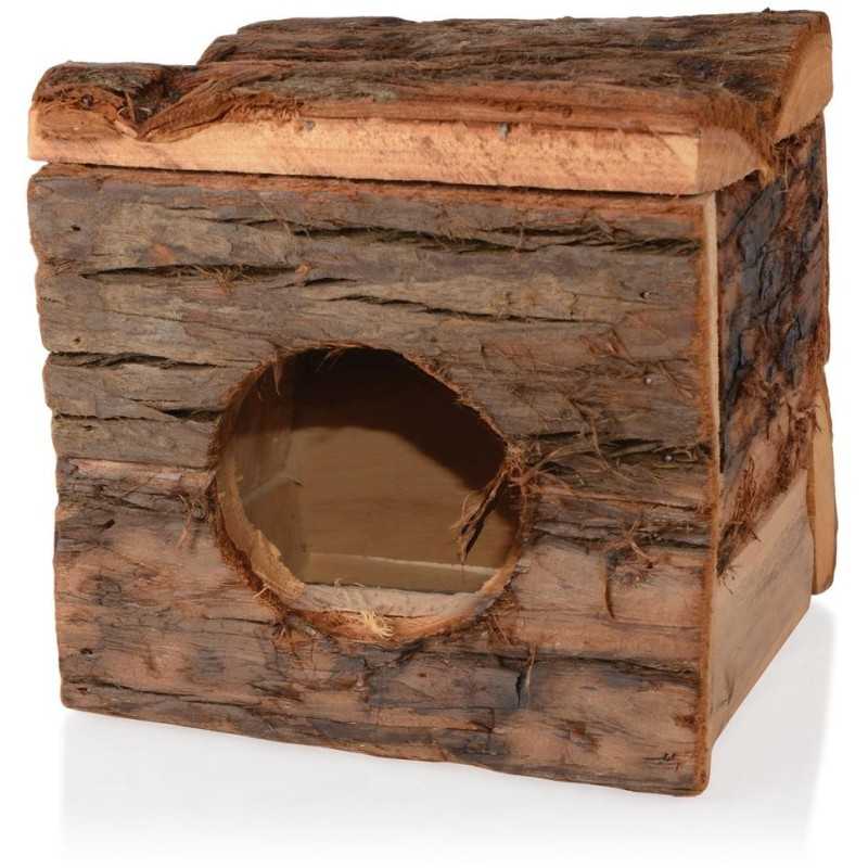 Dřevěný domeček s kůrou VELKÝ pro křečky, osmáky a další hlodavce