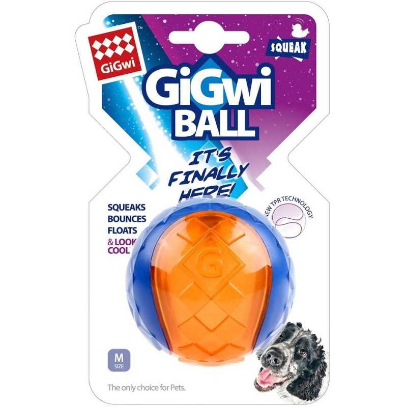 GiGwi Ball míček M transparentní modro/oranžový