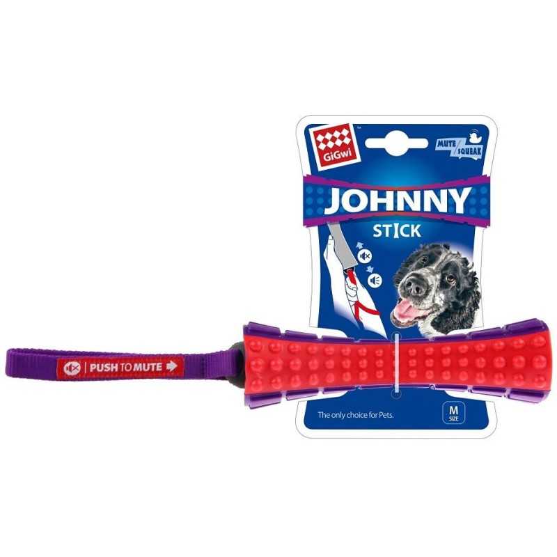 GiGwi Johnny Stick aport zvukový červeno/purpurový