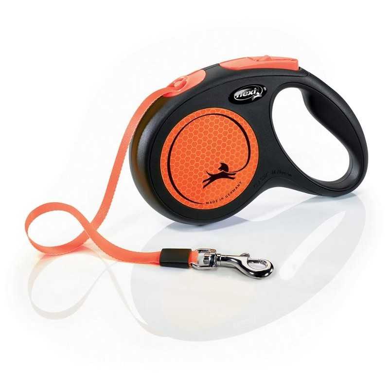 flexi New Neon M pásek 5m/25kg oranžová