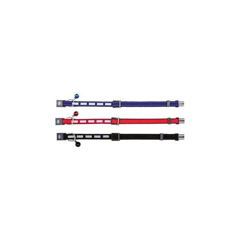 Obojek pro kočku reflexní, sametový 22-36 cm