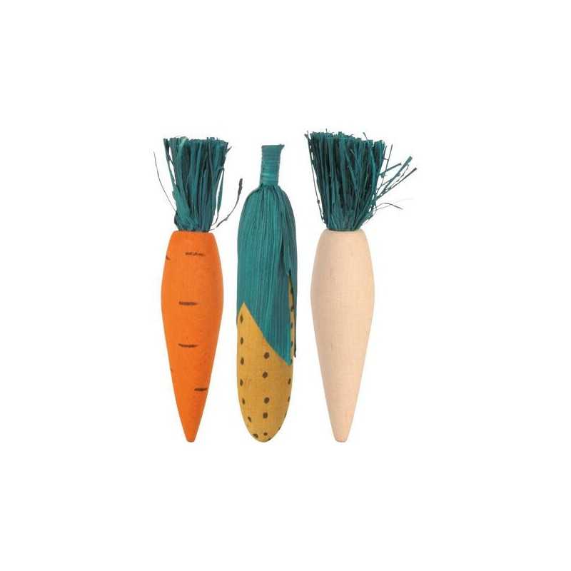 Dřevěná okusovací zelenina 10cm (3ks) TRIXIE