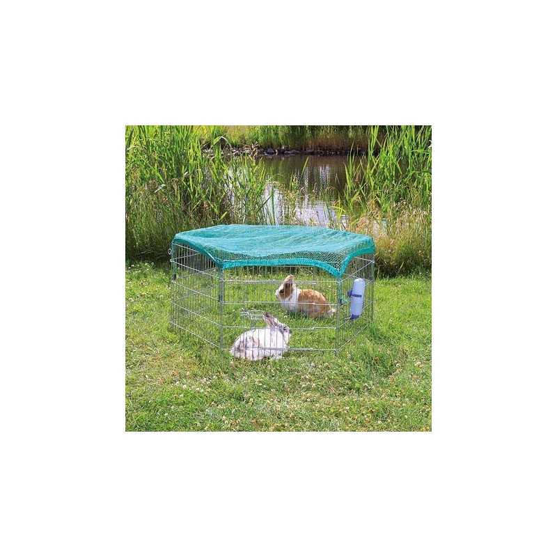 Pozinkovaná venkovní ohrádka s ochrannou sítí 6 dílů 63x58cm