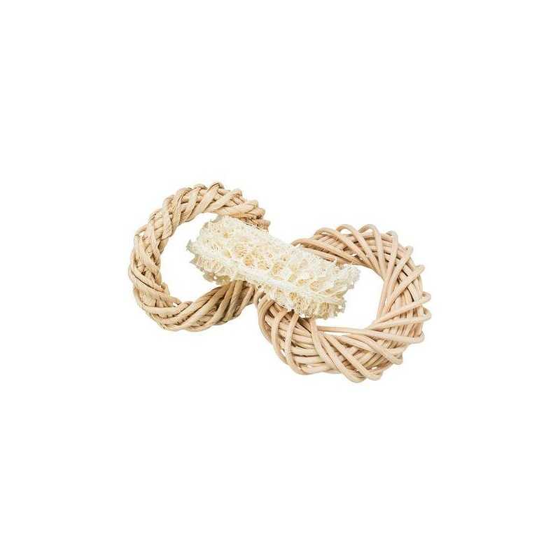 Propojené kroužky pro hlodavce, lufa, ratan, kukuřičný list, ø 13 cm