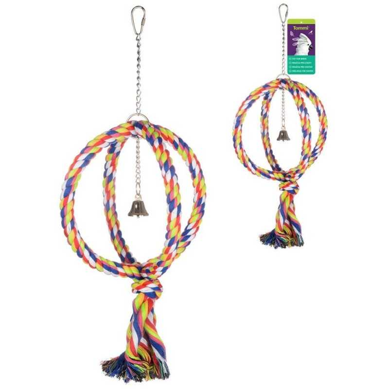 Bavlněný kruh se zvonkem, velký papoušek